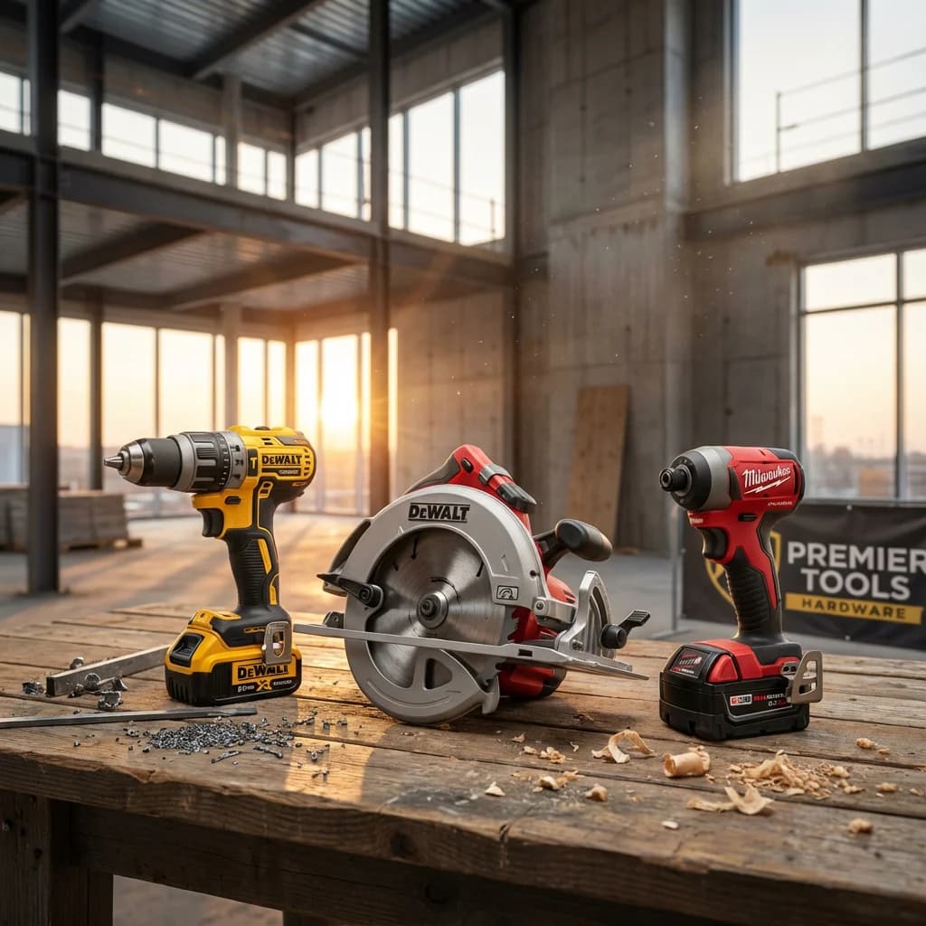 Professional power tools on a jobsite